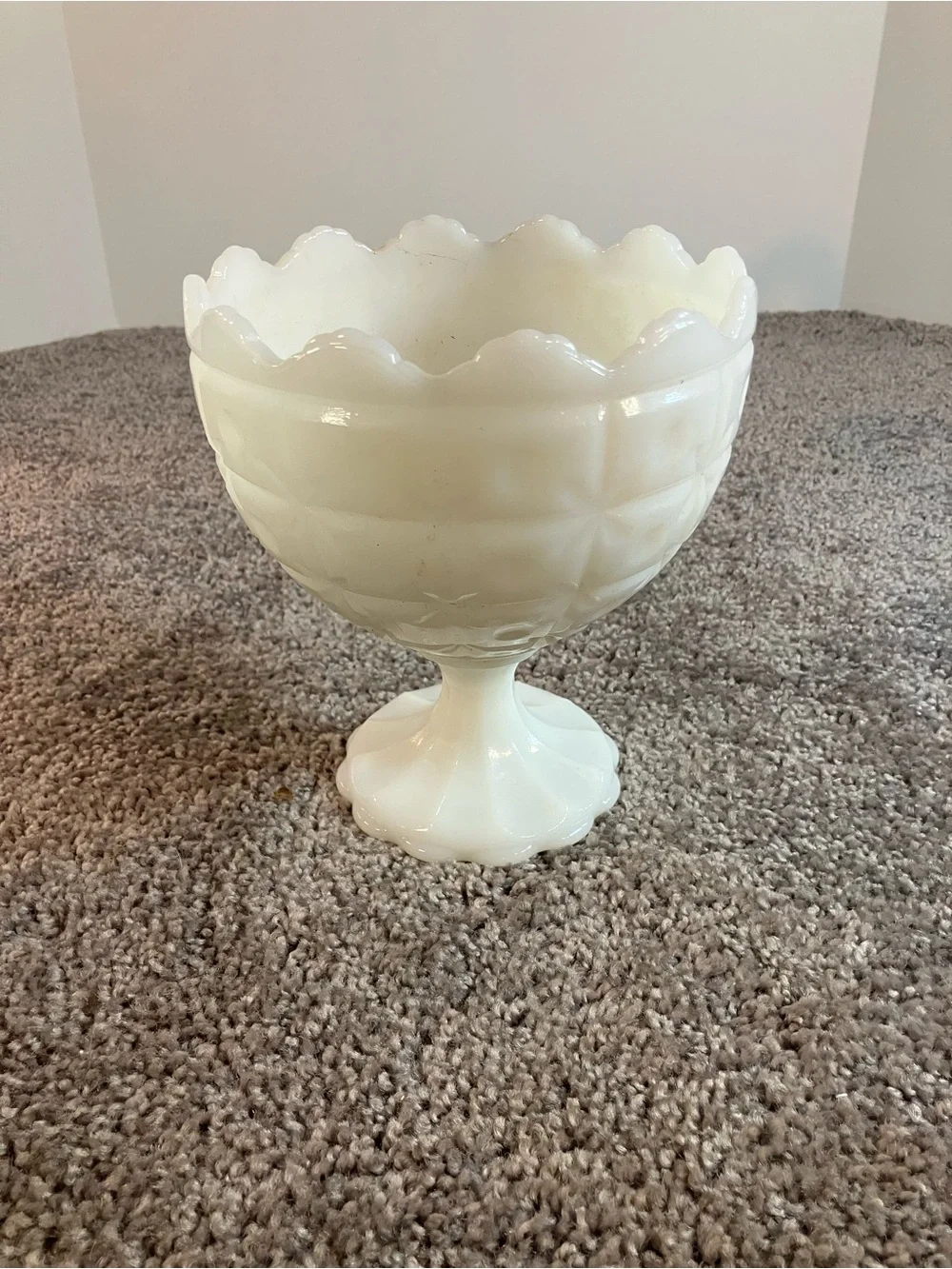 Vintage NAPCO Milk Glass Compote Pedestal Bowl 1185 Cleveland USA